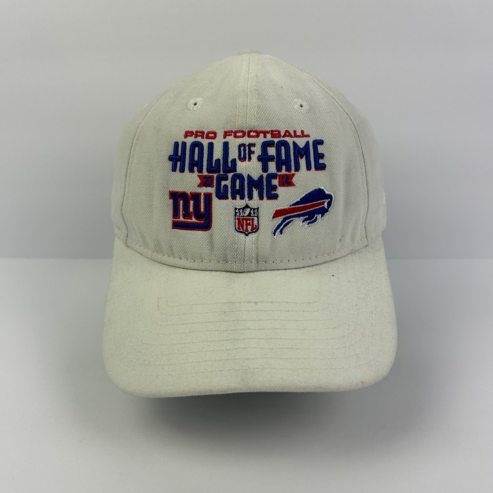 New Era Hall Of Fame Game Hat Cap Strap Back Adjustable White Bills Vs Giants